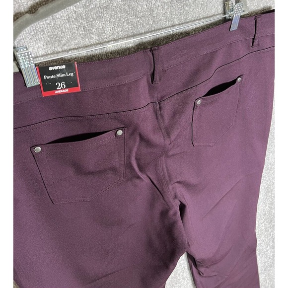 Avenue Ponte‎ Slim Leg Pants Womens Size 26 Average Stretch Purple NWT - Picture 7 of 13